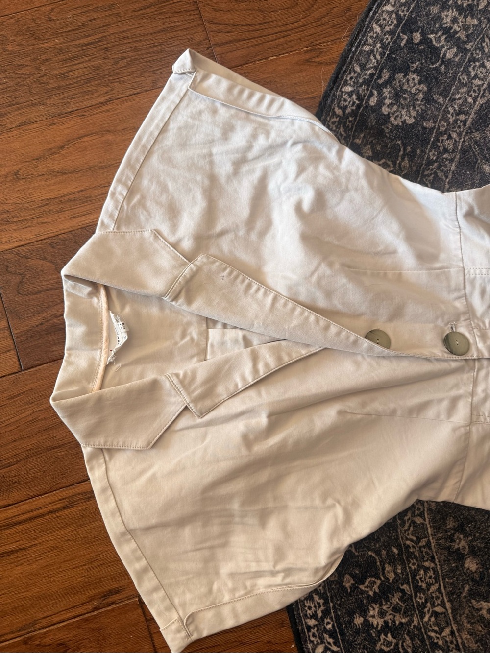 Anthropologie Cream Wide-Leg Short-Sleeve Jumpsuit - Picture 4 of 6